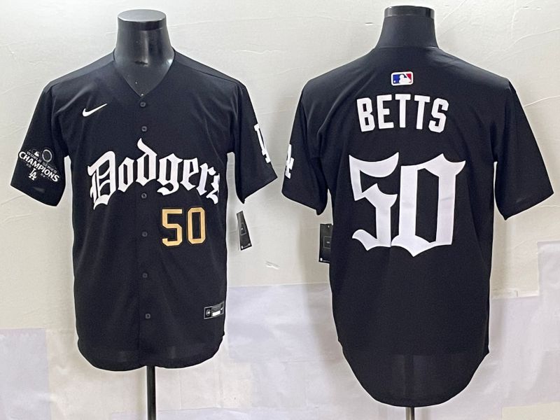 Men 2025 Los Angeles Dodgers #50 Betts Black Seventh generation Joint Name Nike MLB Jersey style 3->los angeles dodgers->MLB Jersey